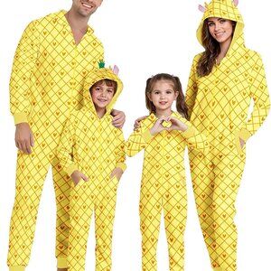 Family Christmas Pajama Onesie Hooded Sleepwear Set All Sizes
